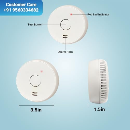 NOTOFIRE Independent Smoke Detector Battery Operated High Sensitivity Wireless Alarm (Photoelectric)