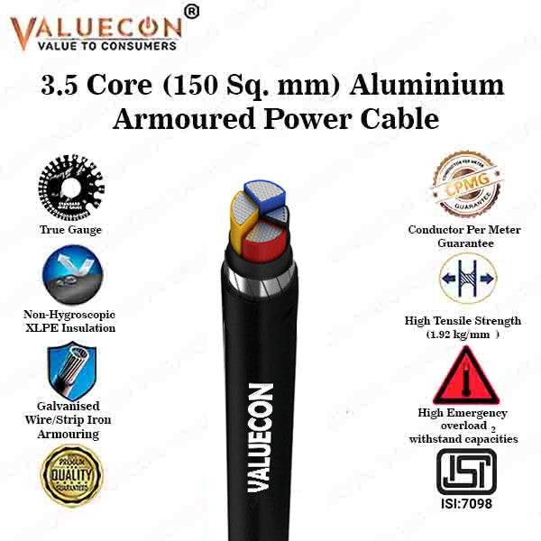 Valuecon 150 Sq. mm 3.5 Core Aluminium Armoured Power Cable