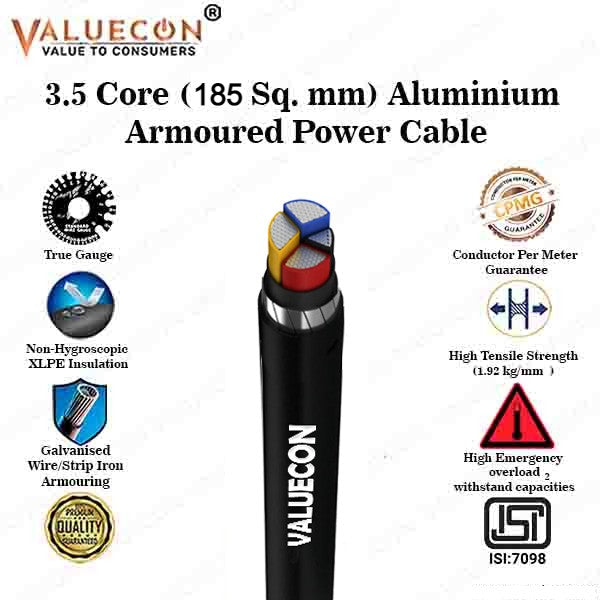 Valuecon 185 Sq. mm 3.5 Core Aluminium Armoured Power Cable