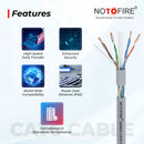 NOTOFIRE® Cat6 || 305 Meter Heavy Duty Outdoor Cat6 Cable Weatherproof/UV Resistant 1000mbps Ethernet Cable Suitable for Direct Burial Installations Ethernet LAN Cable,Internet Networking Cable