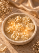 Luxury Floral Bowl Candle – Lavender Scented 3-Wick Soy Wax Candle | Premium Diwali Gift & Home Décor