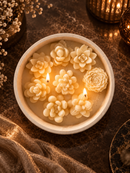 Luxury Floral Bowl Candle – Lavender Scented 3-Wick Soy Wax Candle | Premium Diwali Gift & Home Décor