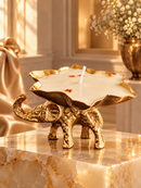 Royal Golden Elephant Urli Candle – Lavender Scented Natural Soy Wax Candle | Luxury Diwali Gift & Premium Festive Home Décor