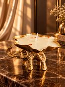 Royal Golden Elephant Urli Candle – Lavender Scented Natural Soy Wax Candle | Luxury Diwali Gift & Premium Festive Home Décor
