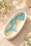 Mermaid Boat Candle | Premium Concrete Candle with Natural Soy Wax & Velvet Rose Fragrance | Home Décor & Gifting