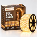 VALUECON LED Rope Light 45 Meter, Warm White, 120 LEDs Per Meter, IP65 Waterproof Flexible Decorative Strip Light for Home, Balcony, Stairs, Terrace, Shop & Outdoor Decoration, 1 Year Warranty