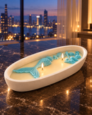 Mermaid Boat Candle | Premium Concrete Candle with Natural Soy Wax & Velvet Rose Fragrance | Home Décor & Gifting