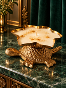 Royal Golden Tortoise Urli Candle – Luxury Floral Rose Scented Natural Soy Wax Decorative Candle for Home Décor & Diwali Gifting