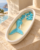Mermaid Boat Candle | Premium Concrete Candle with Natural Soy Wax & Velvet Rose Fragrance | Home Décor & Gifting