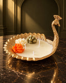 Royal Golden Peacock 3-Wick Luxury Candle Premium Diwali Decorative & Gifting Candle