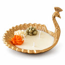 Royal Golden Peacock 3-Wick Luxury Candle Premium Diwali Decorative & Gifting Candle