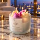 Petal Luxe Floral Scented Candle | Natural Soy Wax | Premium Glass Jar | Floral Velvet Fragrance | 30 Hours Burn Time | Decorative Candle for Home Décor, Diwali & Gifting | 5 × 5 Inches
