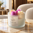 Petal Luxe Floral Scented Candle | Natural Soy Wax | Premium Glass Jar | Floral Velvet Fragrance | 30 Hours Burn Time | Decorative Candle for Home Décor, Diwali & Gifting | 5 × 5 Inches