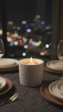 Evil Eye Jar Candle | Concrete Candle with Natural Soy Wax & Oud Fragrance | Premium Home Décor & Diwali Gift