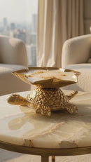 Royal Golden Tortoise Urli Candle – Luxury Floral Rose Scented Natural Soy Wax Decorative Candle for Home Décor & Diwali Gifting