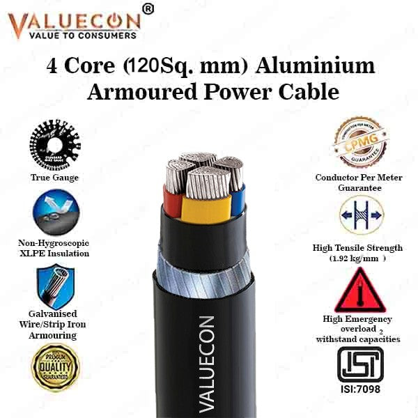 VALUECON 120 Sq. mm 4 Core Aluminum Armored Power Cable