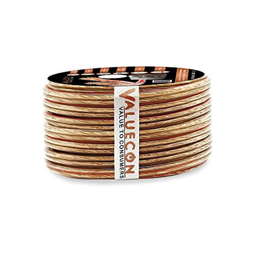 Coil of Valuecon Premium OFC 16 AWG Speaker Cable - side view of the speaker wire bundle