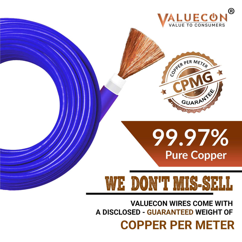 Valuecon FR-LF PVC Insulated 0.5 Sq.mm Single Core Flexible Copper Wire | IS 694:2010 Approved Cables | LEAD FREE | Home Electric Wire 90 Meters with 10 Years Warranty| Red colour (0.5 Sq.mm) Valuecon ®️