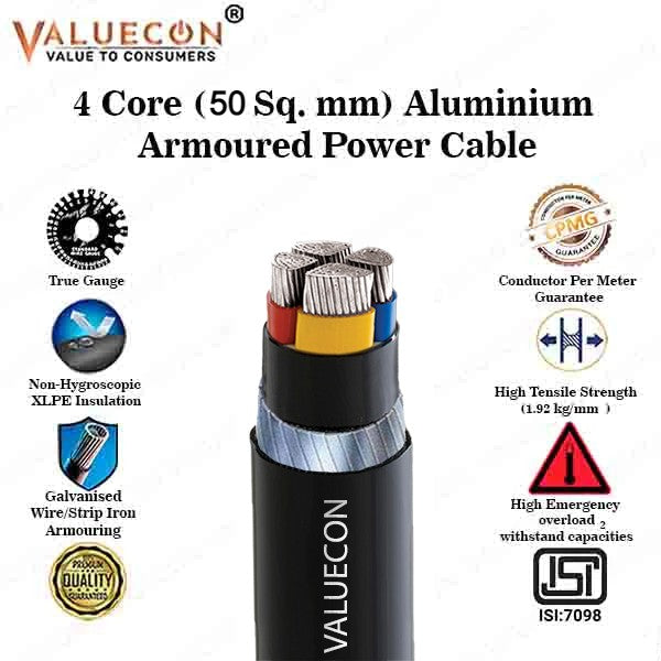 50 Sq.mm 4 Core Aluminum Armored Power Cable