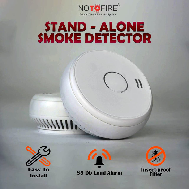 NOTOFIRE Independent Smoke Detector Battery Operated High Sensitivity Wireless Alarm (Photoelectric)