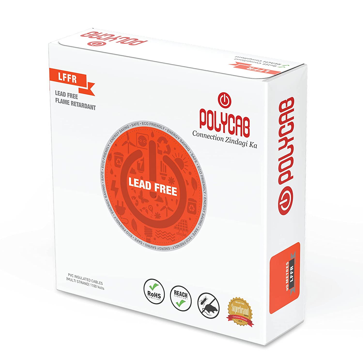 1.50 Sq.mm Single Core FR-LF PVC Insulated Flexible Copper Wire | Electric Connection House Wire | Valuecon | Polycab | Havells | Finolex