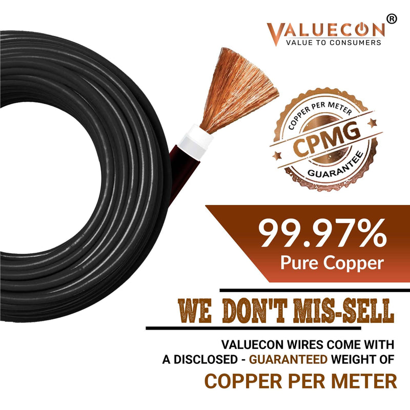 Valuecon FR-LF PVC Insulated 0.5 Sq.mm Single Core Flexible Copper Wire | IS 694:2010 Approved Cables | LEAD FREE | Home Electric Wire 90 Meters with 10 Years Warranty| Red colour (0.5 Sq.mm) Valuecon ®️