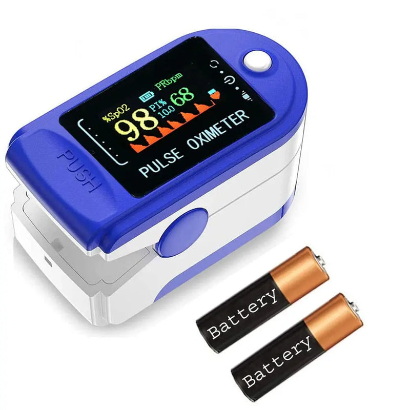 Portable Pulse Fingertip Oximeter with Batteries, Large OLED Display Blood Oxygen Saturation Monitor, for Heart Rate and Sp02: LOWEST PRICE GUARANTEE Valuecon®