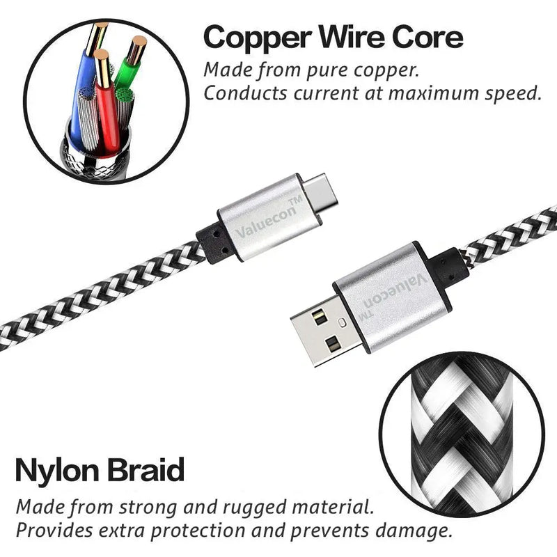 Valuecon Type C USB Ultra Fast Sync Data & Charging Cable -1 Meter with 6 Months Warranty Valuecon®