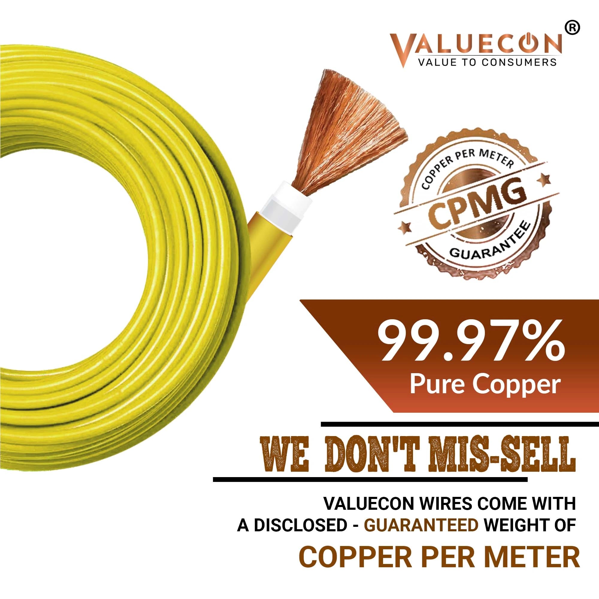 1.50 Sq.mm Single Core FR-LF PVC Insulated Flexible Copper Wire | Electric Connection House Wire | Valuecon | Polycab | Havells | Finolex