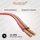 Speaker Cable | 16 AWG | Pure Oxygen Free Copper (OFC) | NO CCA | Premium Speaker Wires for Home Theater System and Home Studios | 25 Feet,50 Feet, 100 Feet | VALUECON® Valuecon®️